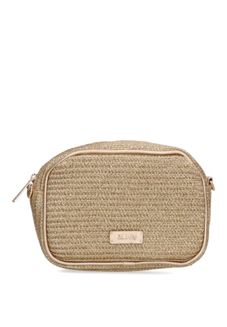 Bolso bandolera pequeña de mujer Luna Collection aurora 1 oro rafia 