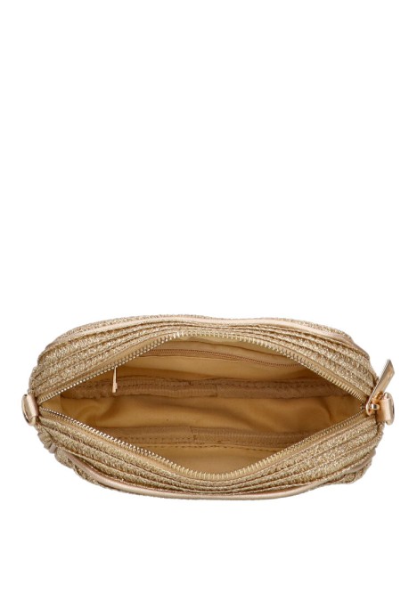 Bolso bandolera pequeña de mujer Luna Collection aurora 1 oro rafia 