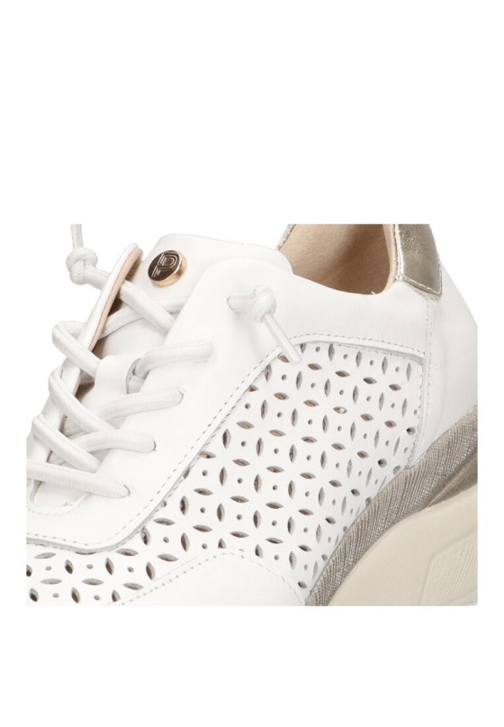 Deportivo de mujer PITILLOS 5664 blanco piel cuña media