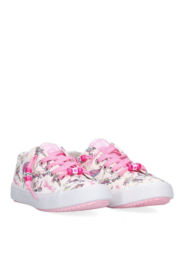Deportivo de niña CONGUITOS 284066 blanco textil  suela plana