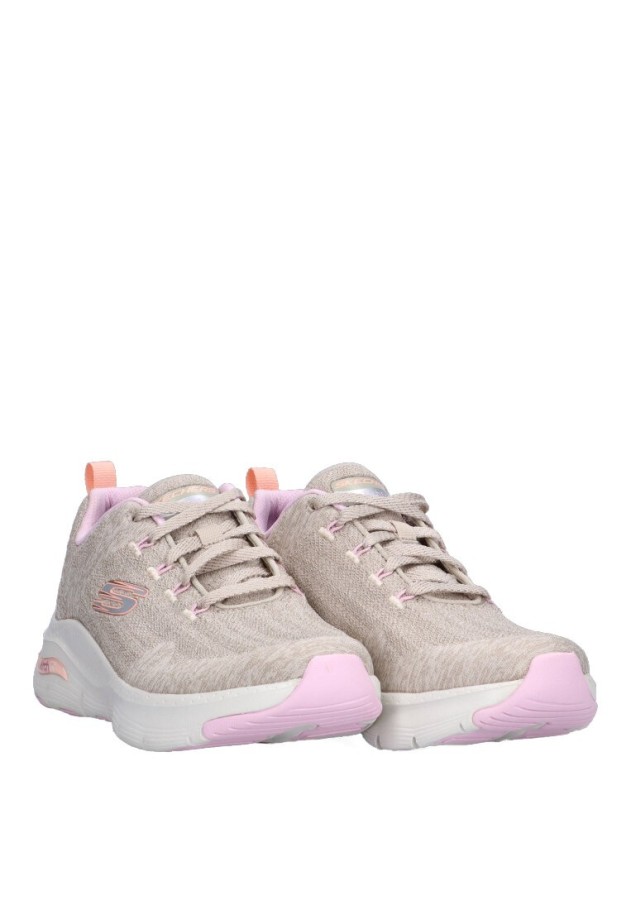 Deportivo de mujer SKECHERS 149414 taupe textil  suela plana