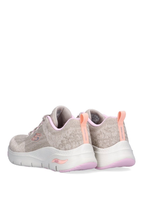 Deportivo de mujer SKECHERS 149414 taupe textil  suela plana