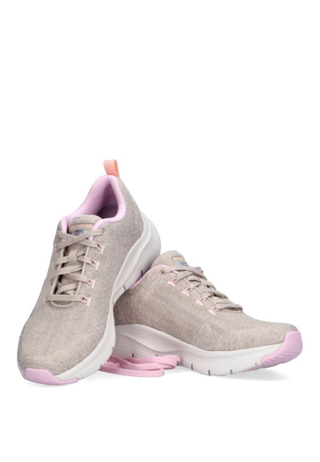Deportivo de mujer SKECHERS 149414 taupe textil  suela plana