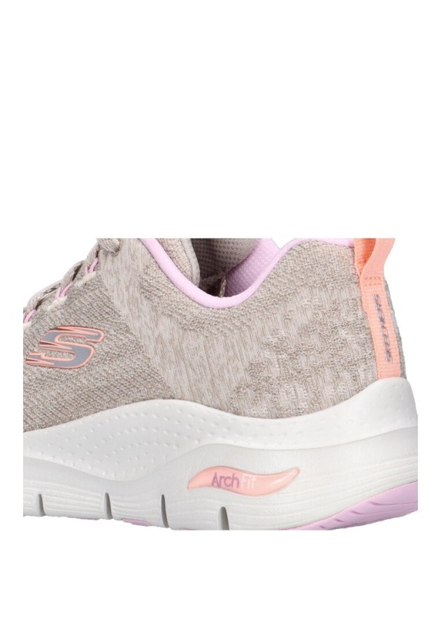 Deportivo de mujer SKECHERS 149414 taupe textil  suela plana