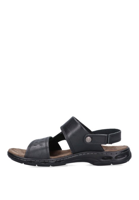 Sandalia de hombre PEGADA 130688 negro piel suela plana