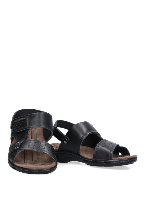 Sandalia de hombre PEGADA 130688 negro piel suela plana