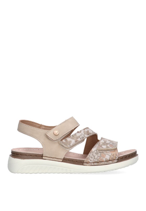Sandalia de mujer ARMONY 41023 beige sintetico suela plana