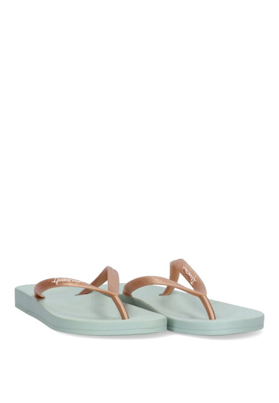 Chanclas sandalias playa de mujer IPANEMA 81030 verde goma suela plana