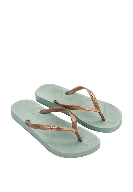 Chanclas sandalias playa de mujer IPANEMA 81030 verde goma suela plana