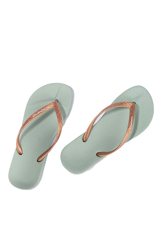 Chanclas sandalias playa de mujer IPANEMA 81030 verde goma suela plana