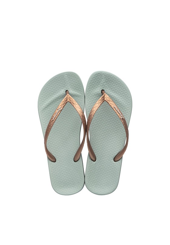 Chanclas sandalias playa de mujer IPANEMA 81030 verde goma suela plana