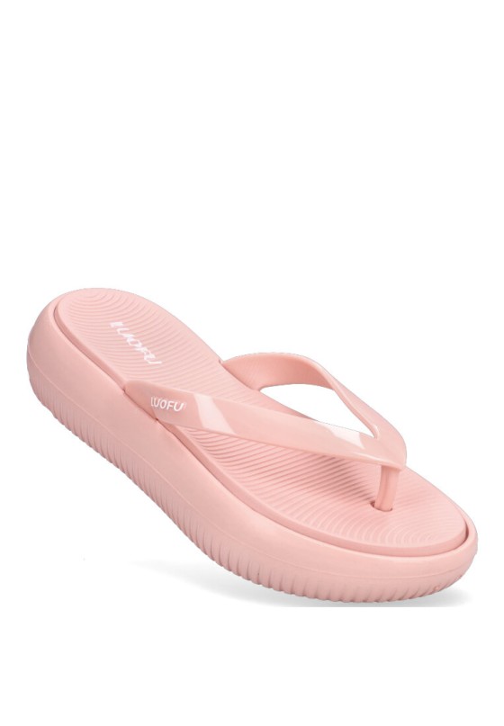 Chanclas sandalias playa de mujer JOMIX sd8287 rosa goma cuña media