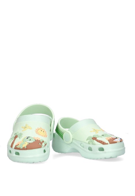 Chanclas sandalias playa de niño JOMIX ss9398 verde goma suela plana