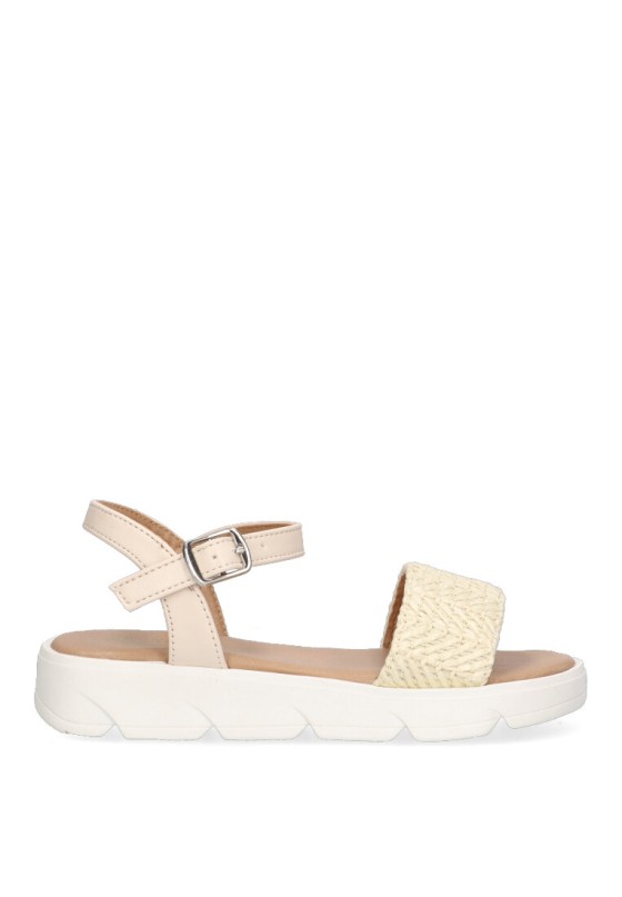 Sandalia de niña LUNA KIDS c924 natural sintetico suela plana