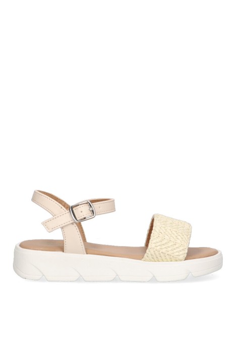 Sandalia de niña LUNA KIDS c924 natural sintetico suela plana