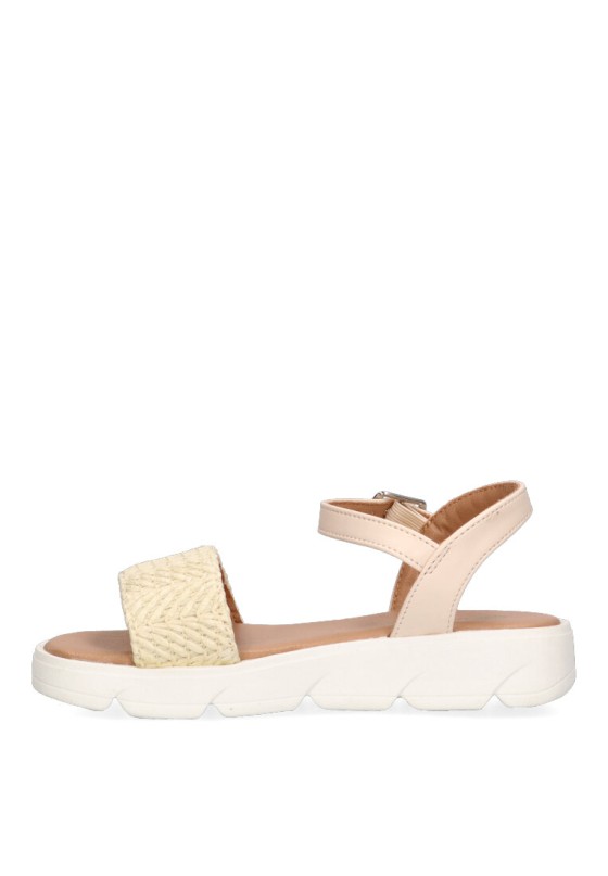 Sandalia de niña LUNA KIDS c924 natural sintetico suela plana
