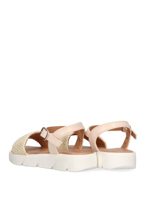 Sandalia de niña LUNA KIDS c924 natural sintetico suela plana
