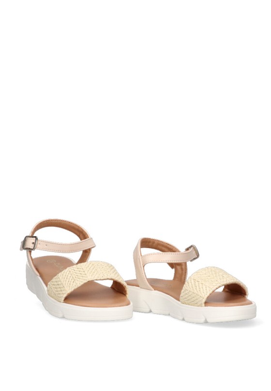 Sandalia de niña LUNA KIDS c924 natural sintetico suela plana