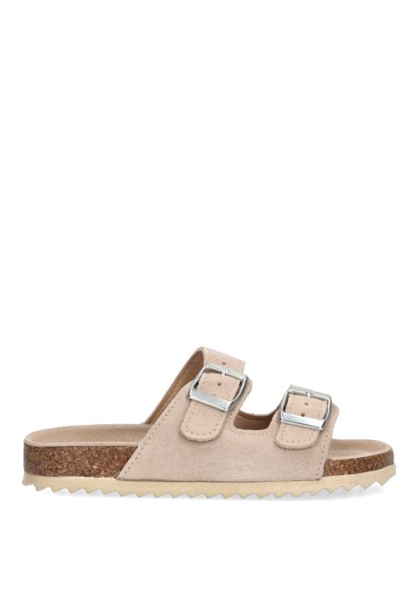Sandalia de niña BUBBLE BOBBLE c926 beige piel suela plana