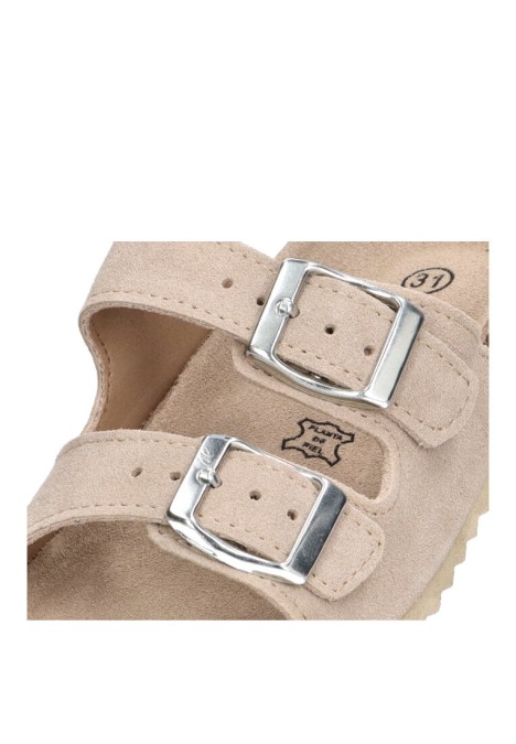 Sandalia de niña BUBBLE BOBBLE c926 beige piel suela plana