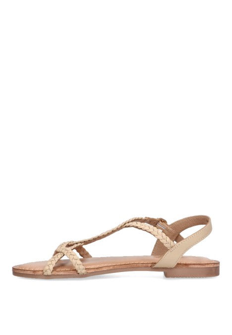 Sandalia de mujer ETIKA 10043 beige sintetico suela plana