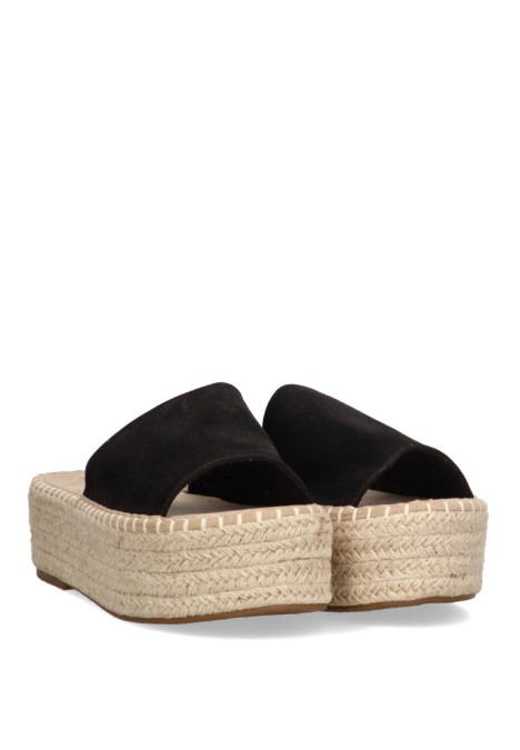 Sandalia de mujer STAY 17-123 negro sintetico suela doble