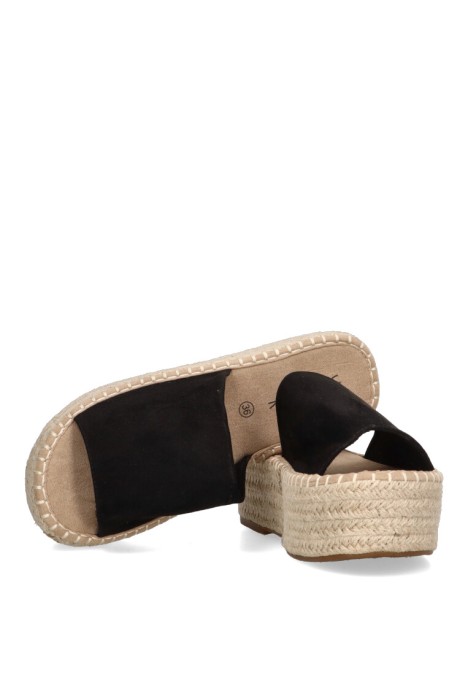 Sandalia de mujer STAY 17-123 negro sintetico suela doble