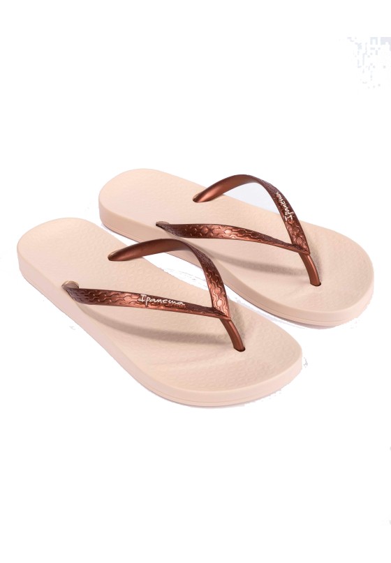 Chanclas sandalias playa de mujer IPANEMA 81030 bronce goma suela plana