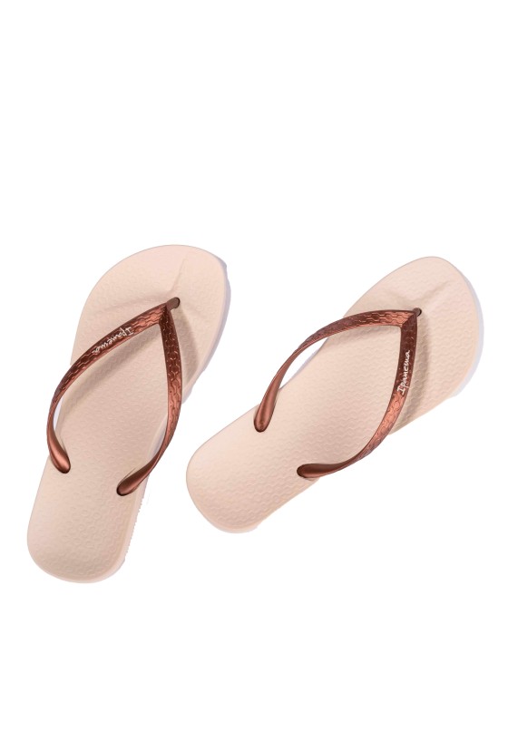 Chanclas sandalias playa de mujer IPANEMA 81030 bronce goma suela plana