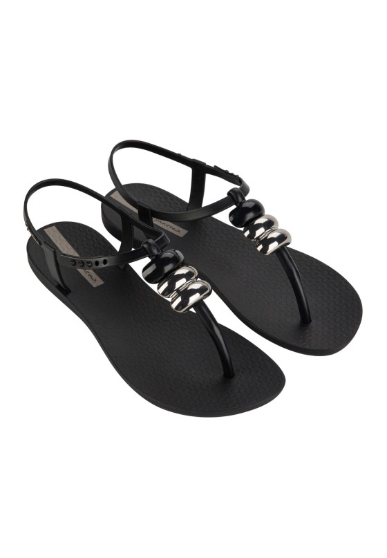 Chanclas sandalias playa de mujer IPANEMA 83507 negro goma suela plana