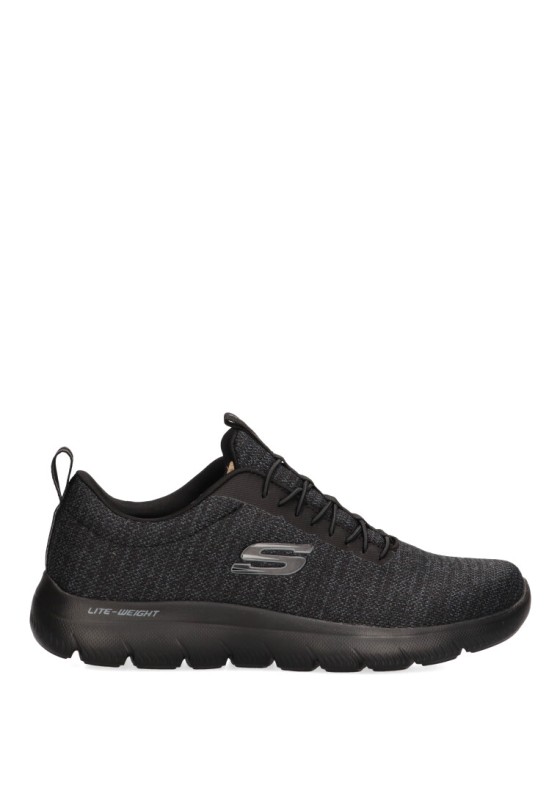 Deportivo de hombre SKECHERS 232697 negro textil  suela plana