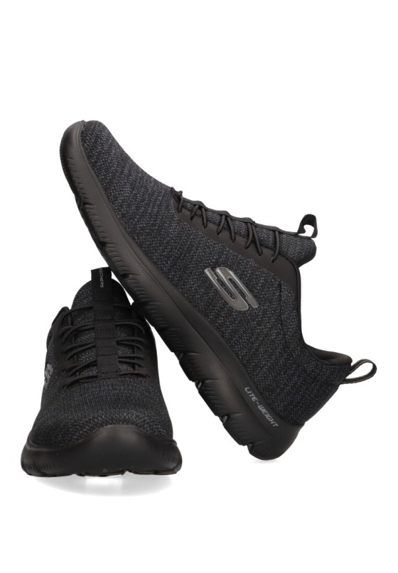 Deportivo de hombre SKECHERS 232697 negro textil  suela plana