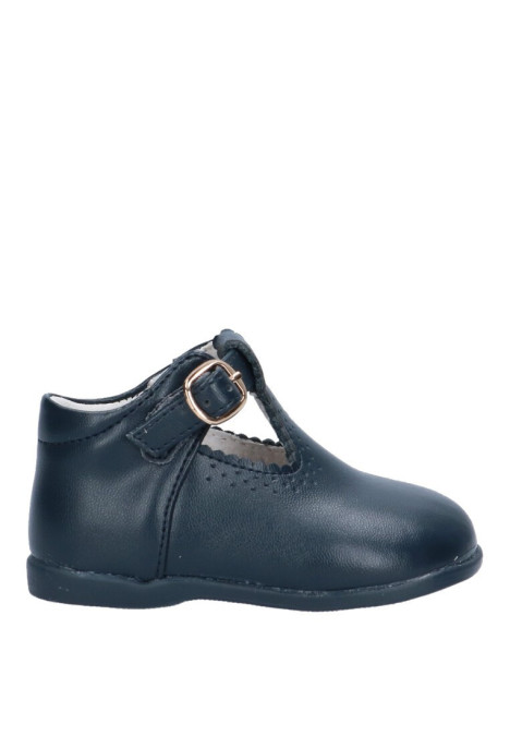 Zapato de niño BUBBLE BOBBLE b859 marino piel suela plana