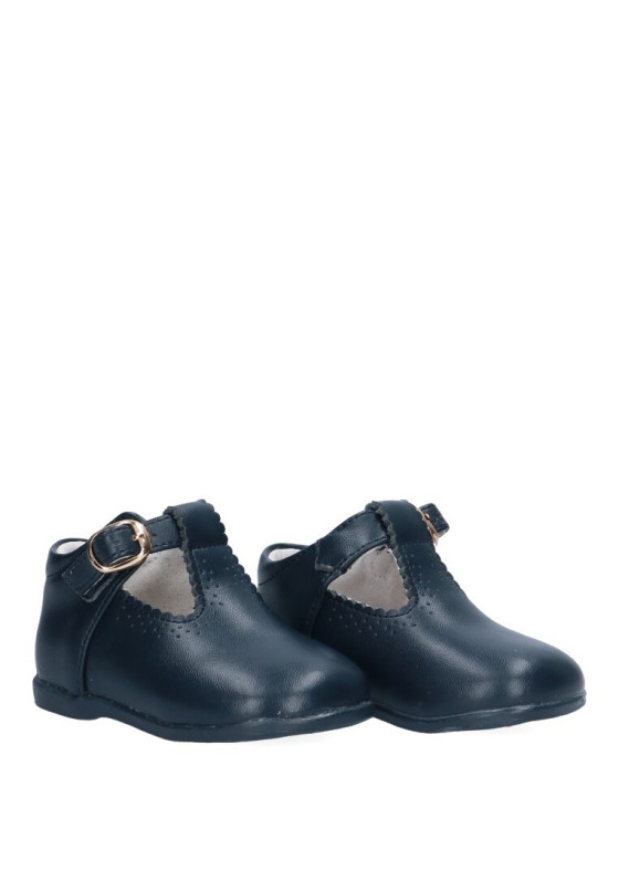 Zapato de niño BUBBLE BOBBLE b859 marino piel suela plana