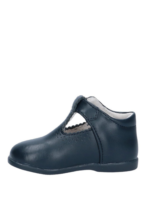 Zapato de niño BUBBLE BOBBLE b859 marino piel suela plana