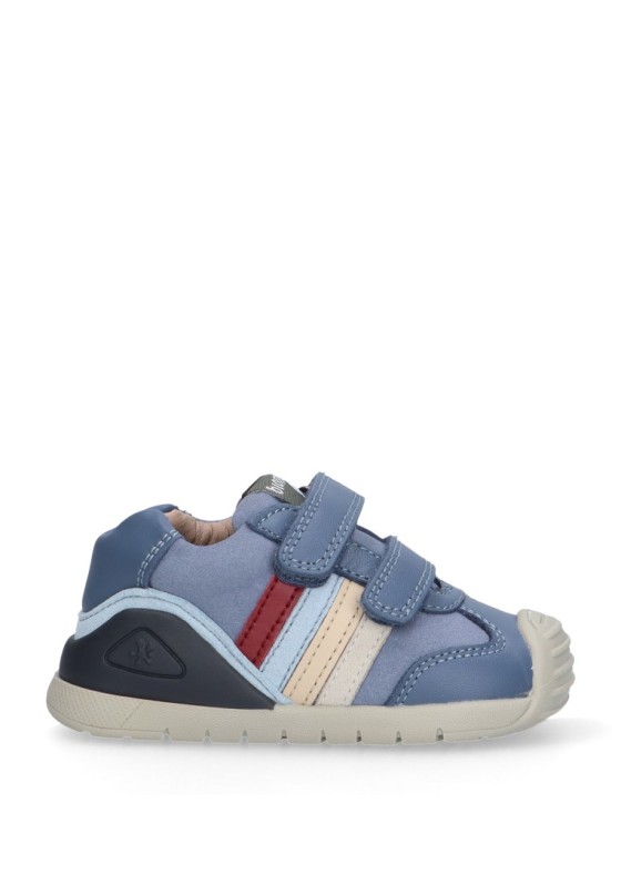 Botin de niña BIOMECANICS 241110 azul piel suela plana