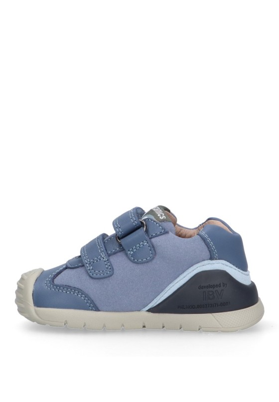 Botin de niña BIOMECANICS 241110 azul piel suela plana