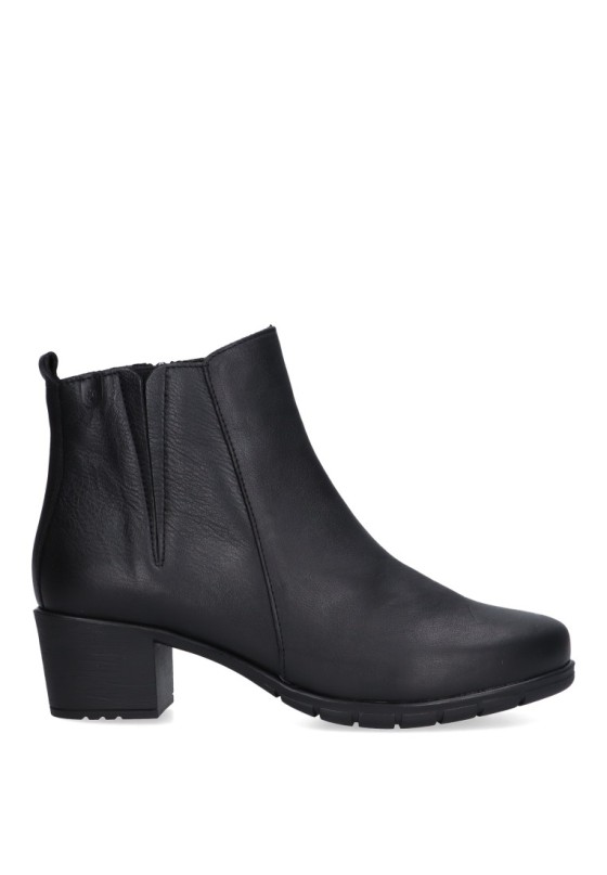 Botin de mujer VALERIAS 9544 negro piel tacón medio