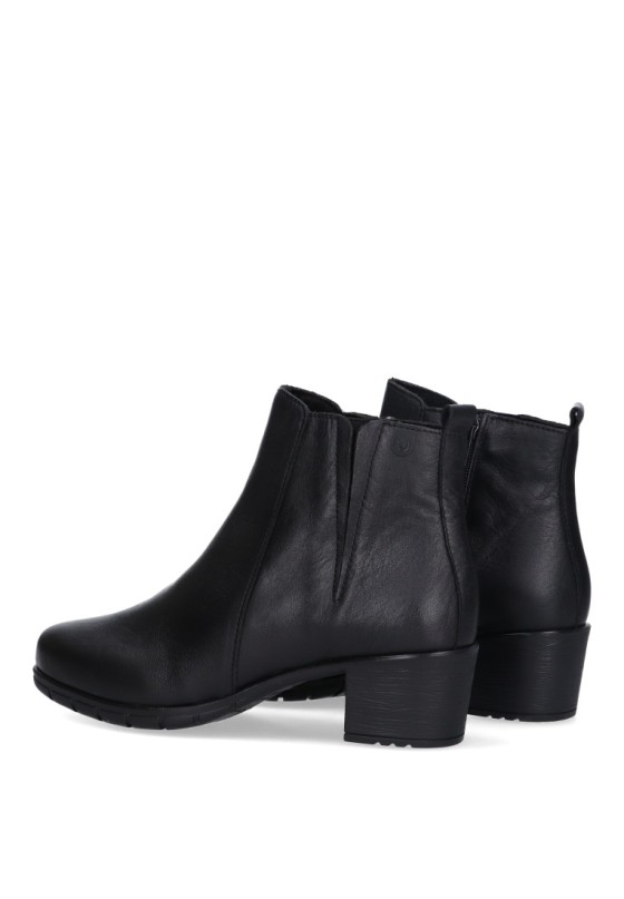 Botin de mujer VALERIAS 9544 negro piel tacón medio