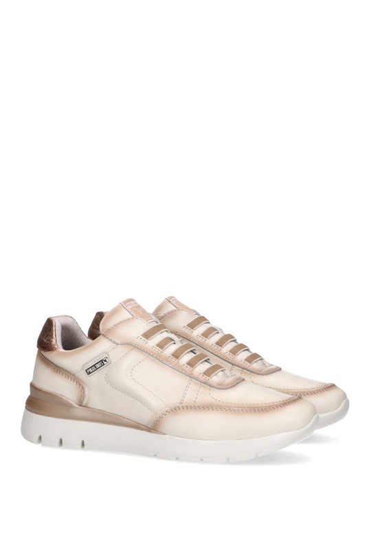 Deportivo de mujer PIKOLINOS w4r-6731 beige piel suela plana