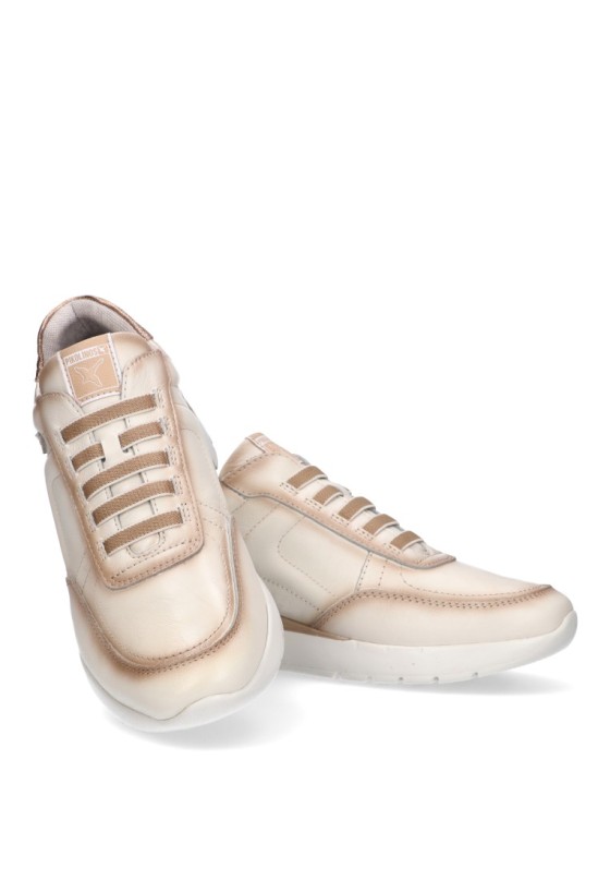 Deportivo de mujer PIKOLINOS w4r-6731 beige piel suela plana