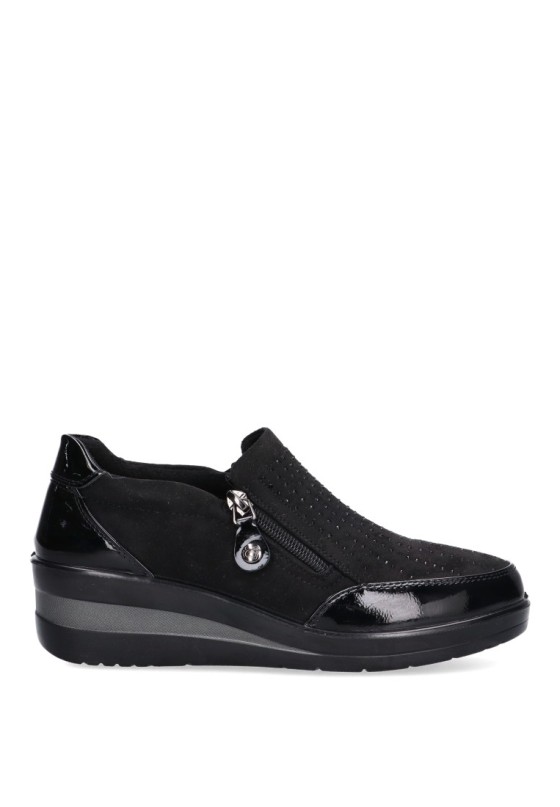 Zapato de mujer AMARPIES amd25337 negro sintetico suela plana