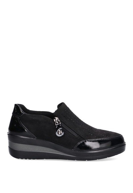 Zapato de mujer AMARPIES amd25337 negro sintetico suela plana