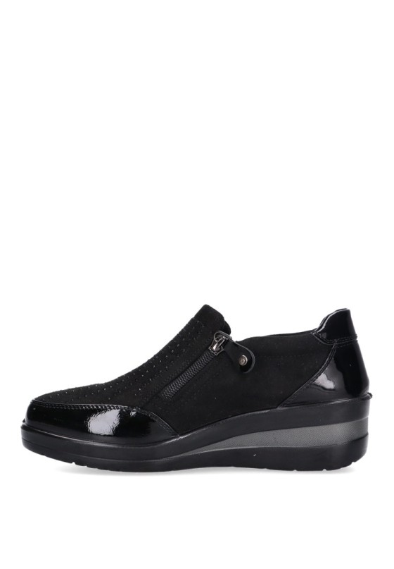 Zapato de mujer AMARPIES amd25337 negro sintetico suela plana