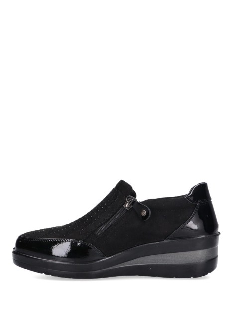 Zapato de mujer AMARPIES amd25337 negro sintetico suela plana