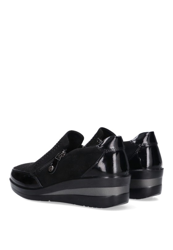 Zapato de mujer AMARPIES amd25337 negro sintetico suela plana