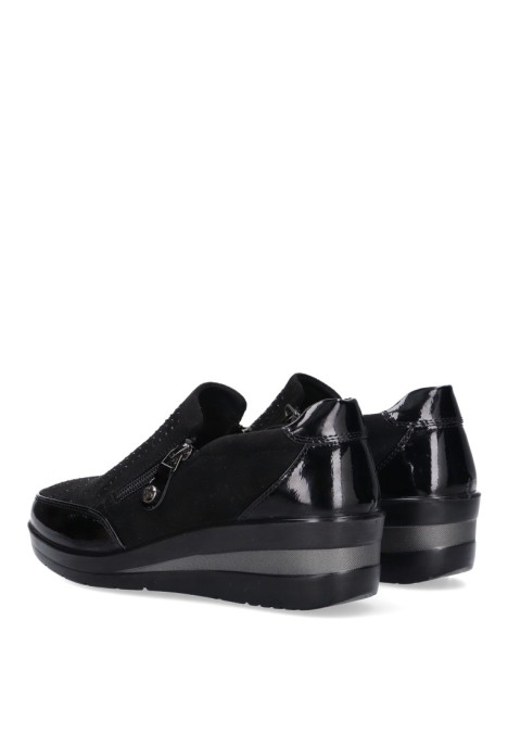 Zapato de mujer AMARPIES amd25337 negro sintetico suela plana