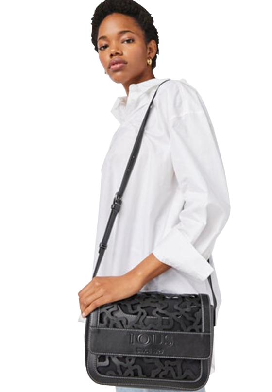 Bolso bandolera pequeña de mujer TOUS 2001715651 negro sintetico 