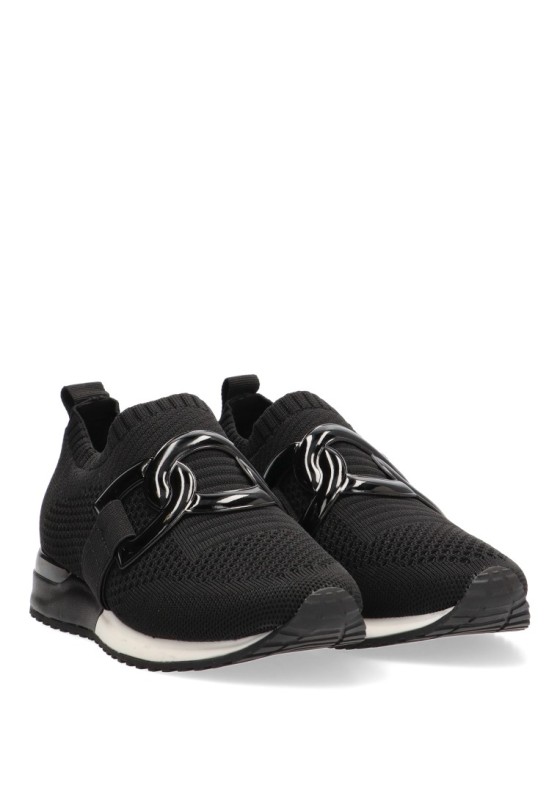 Deportivo de mujer LA STRADA 2203626 negro textil  suela plana