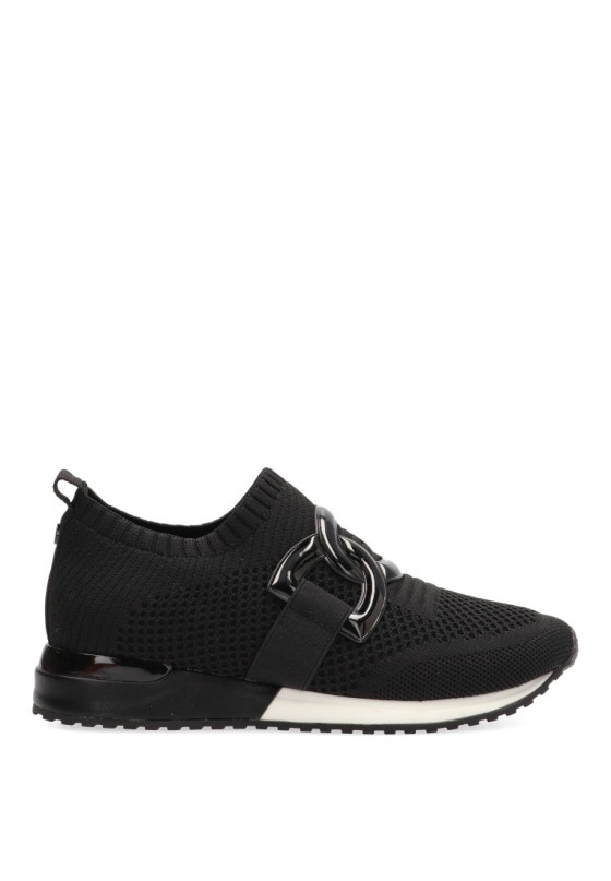 Deportivo de mujer LA STRADA 2203626 negro textil  suela plana